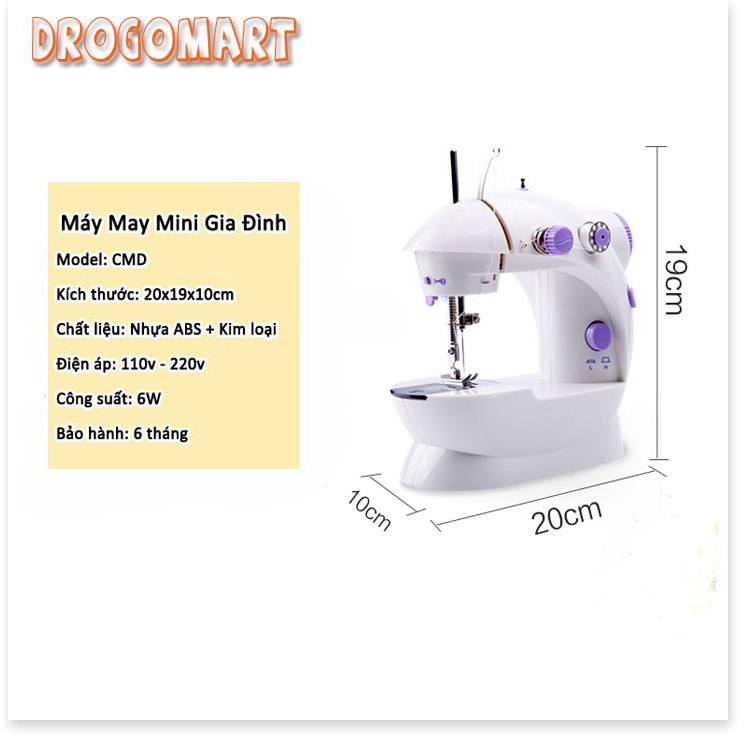 Máy khâu mini gia đình ❣️FREE SHIP❣️ Máy May Gia Đình Thế Hệ Mới Tiện Dụng - Có đèn led, chất liệu cao cấp