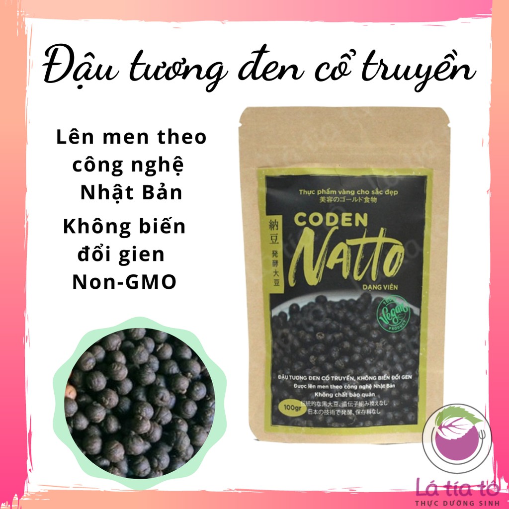 CODEN NATTO ĐẬU TƯƠNG ĐEN VIÊN 100GR - LÁ TÍA TÔ