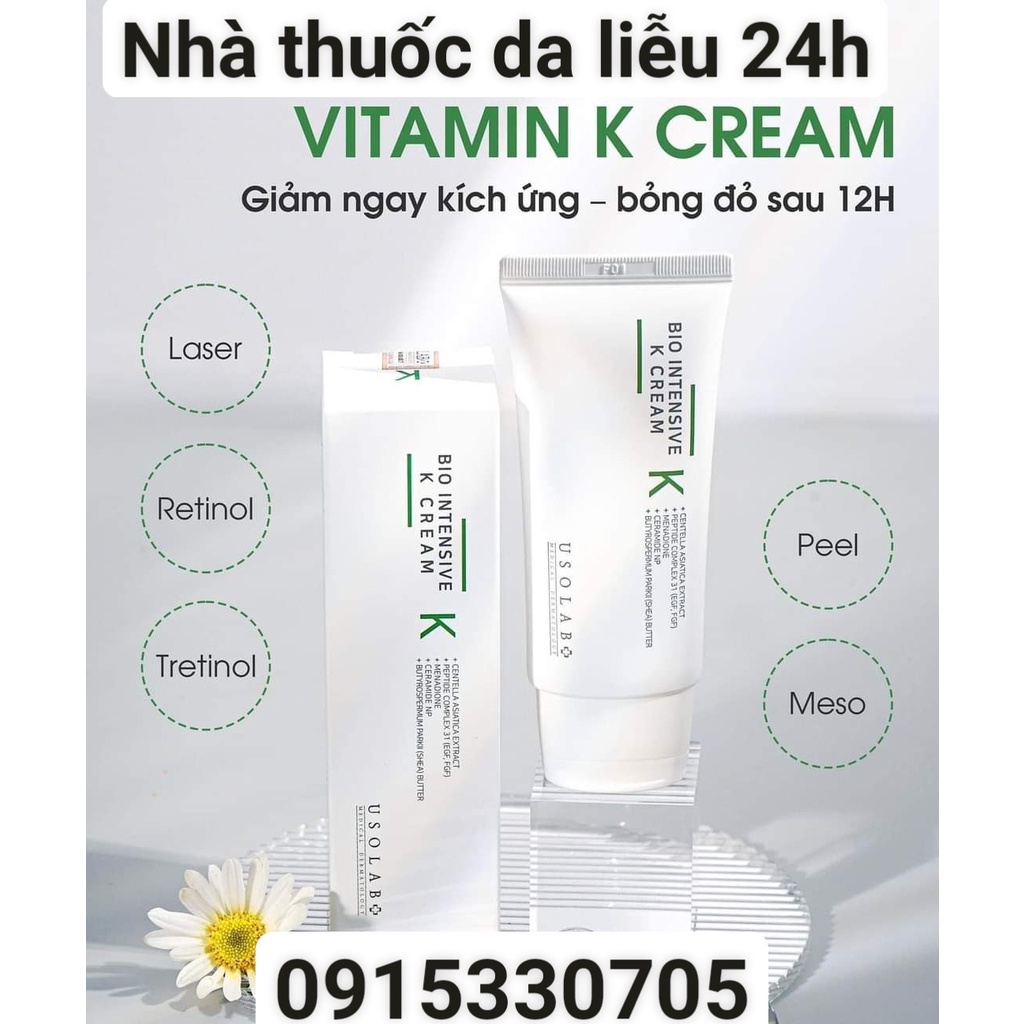 (CHÍNH HÃNG) Kem USOLAB Bio Intensive K Cream Dưỡng Da, Phục Hồi, Dịu Da - 50ml