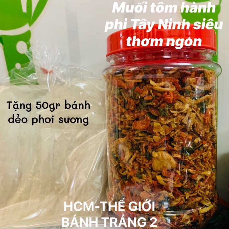 [Mã GROXUAN1 giảm 8% đơn 150K] Muối tôm hành phi thơm ngon đặc sản Tây Ninh TẶNG 50GR BÁNH TRÁNG