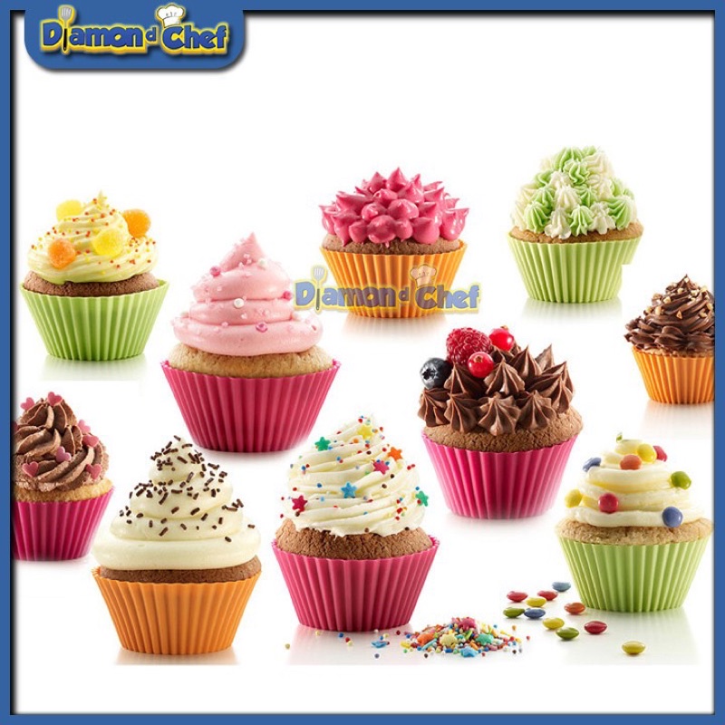 Combo 9 cupcake silicon tròn