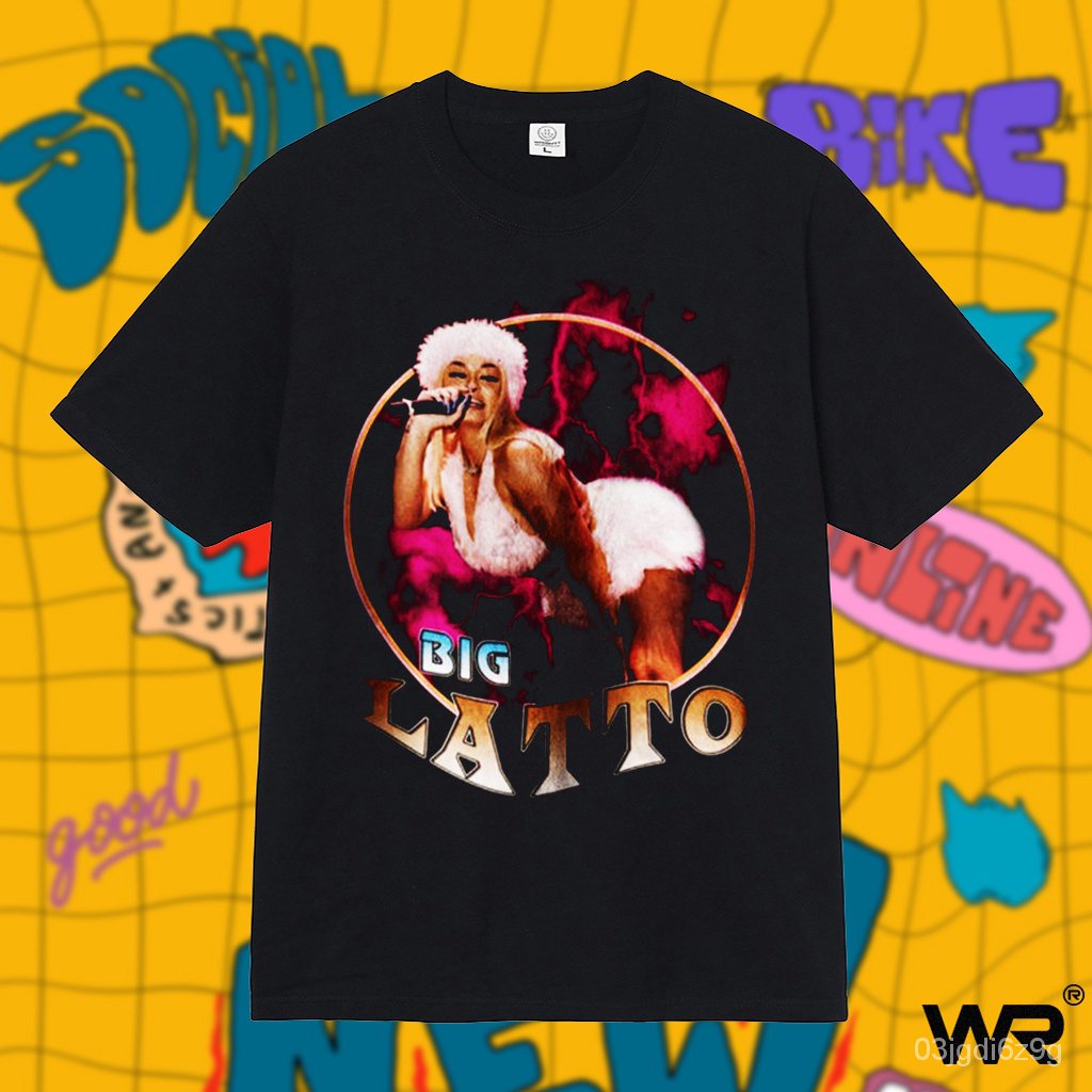 y10//Áo thun nam nữ Wright album nhạc Big Latto của ca sĩ Latto phong cách retro sexy oversize！！ jPS5
