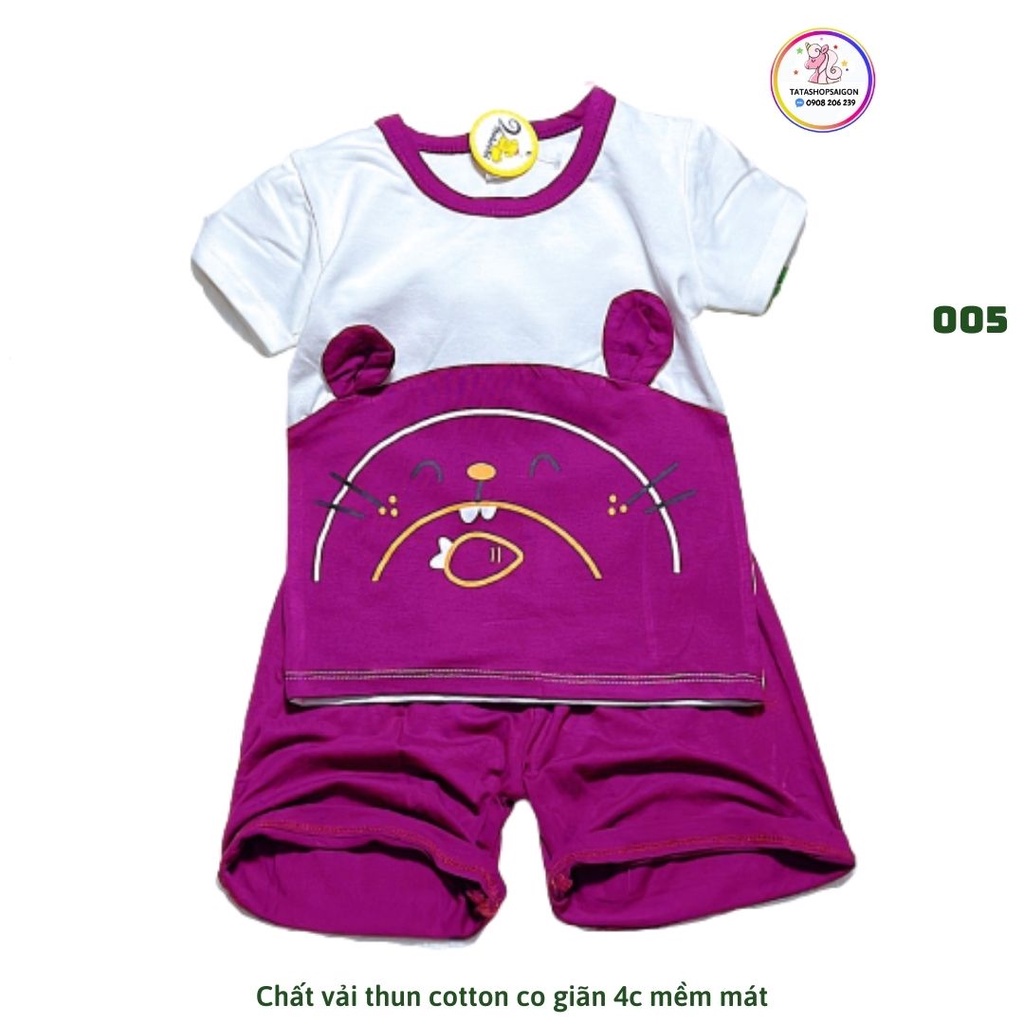 8 đến 22kg - Bộ bé trai bé gái thun cotton bé trai hình thú dễ thương 005