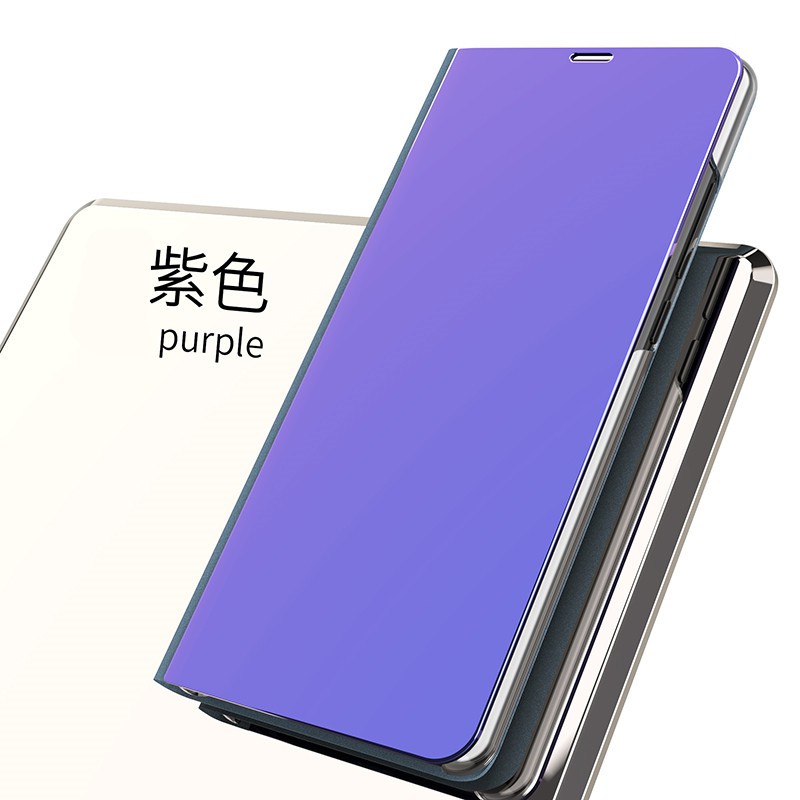Bao da điện thoại màu trơn tráng gương chống sốc cho Samsung Galaxy J3 J7 2018 J3pro J5pro J7pro