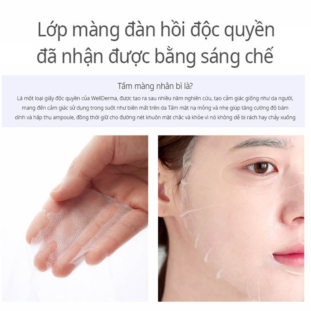 Mặt nạ dưỡng ẩm, làm trắng da WELLDERMA COLLAGEN IMPACT ESSENTIAL MASK SAPPHIRE