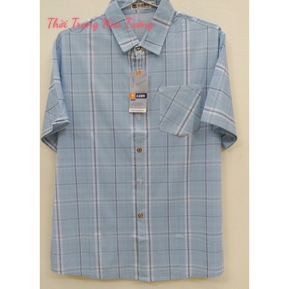 Áo sơ mi nam ngắn tay trung niên vải lanh cực mát Màu Sáng không nhăn xù