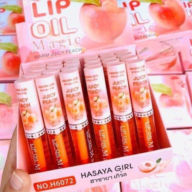 [New] Son Dưỡng Môi Có Màu Trái Đào Lip Oil Magic Hasaya Girl Môi Căng Mọng