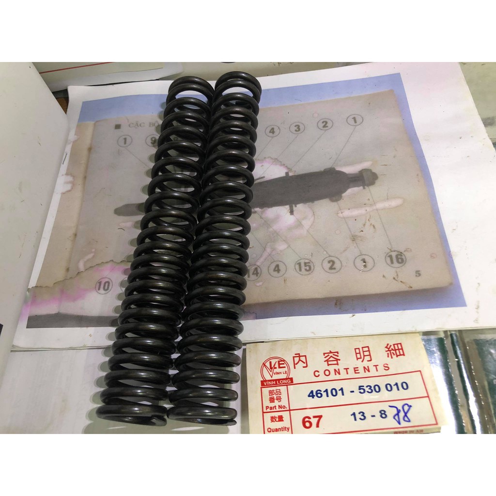Honda 67: 1 cặp lò xo phuột sau cho anh em dọn xe honda 67-68-71-72-cd-cl
