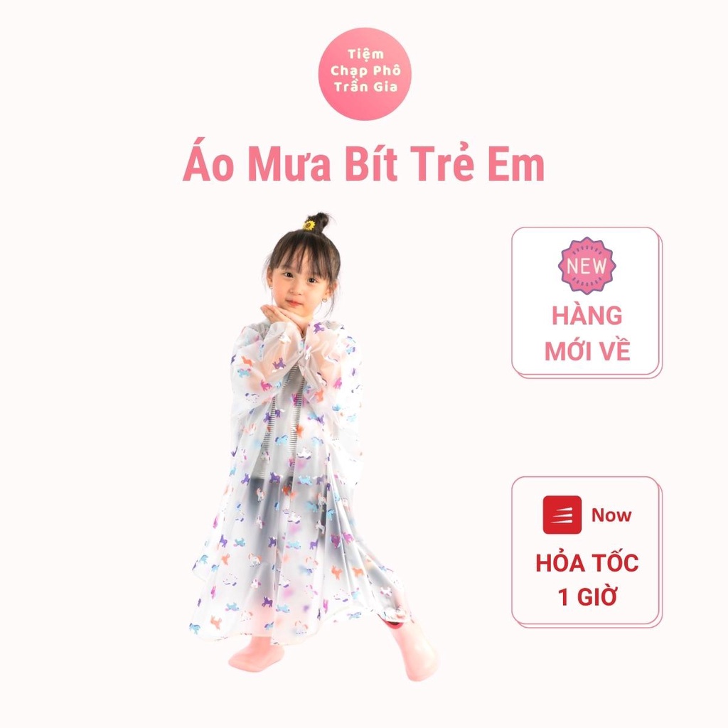 Áo Mưa Bít Trẻ Em Hình Chú Ngựa Dễ Thương