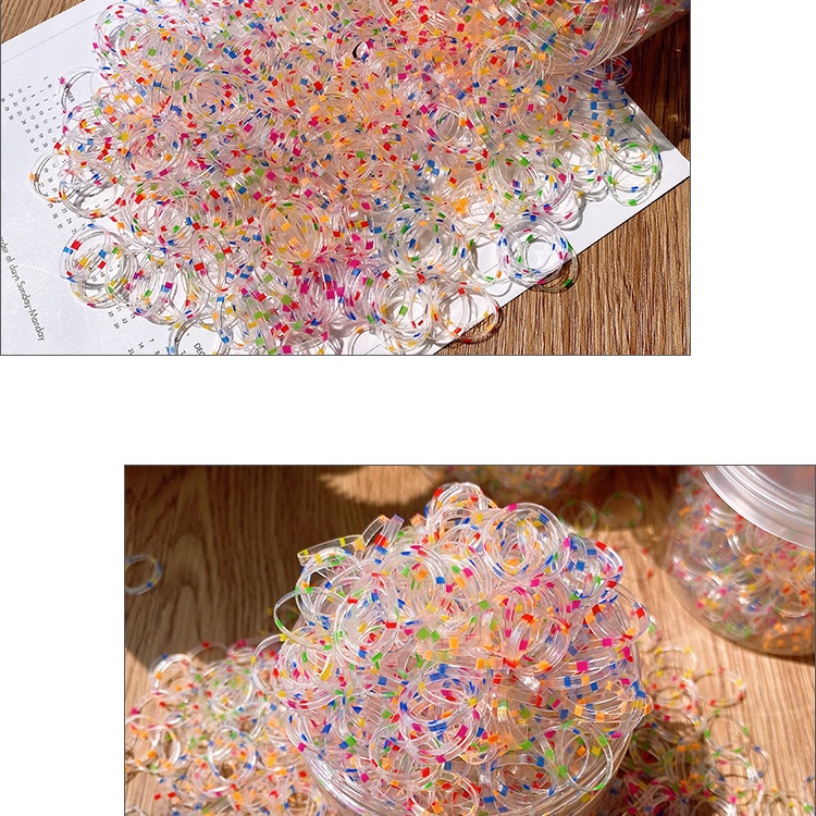 Set 1000 Dây Thun Cột Tóc Nhiều Màu Sắc Dễ Thương Không Làm Tổn Thương Tóc Cho Bé