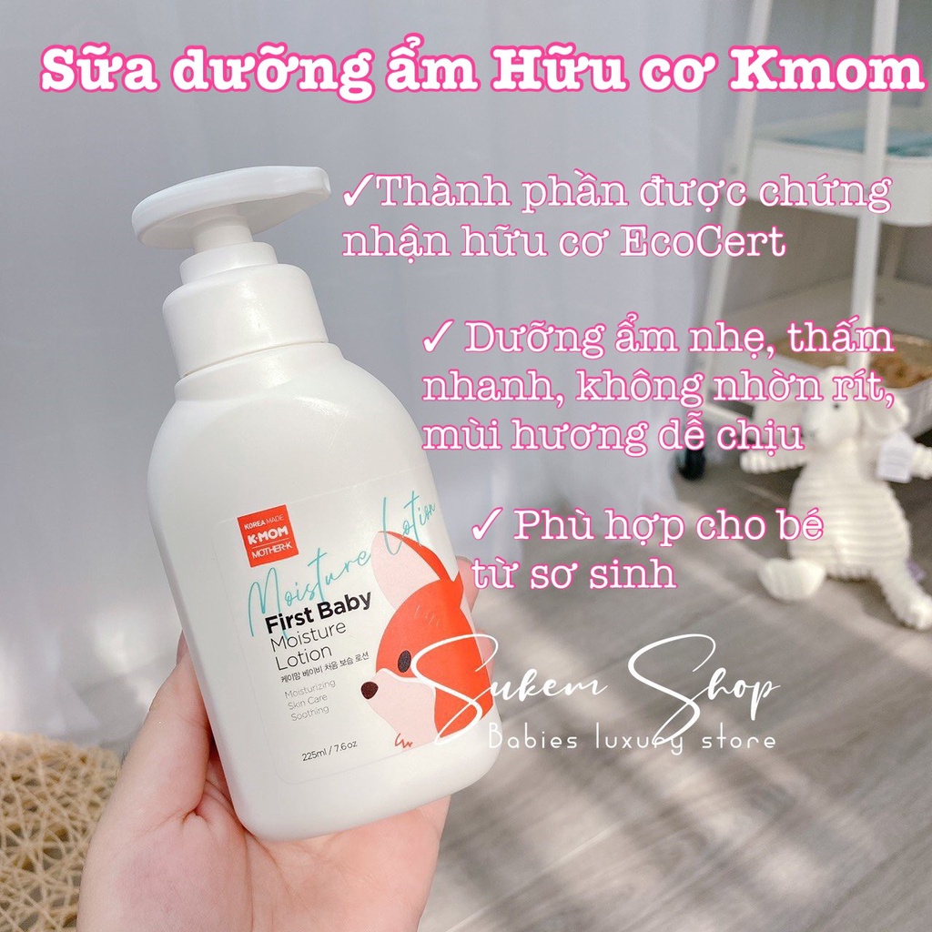 Sữa dưỡng ẩm Jojoba hữu cơ KMOM 225ml cho bé