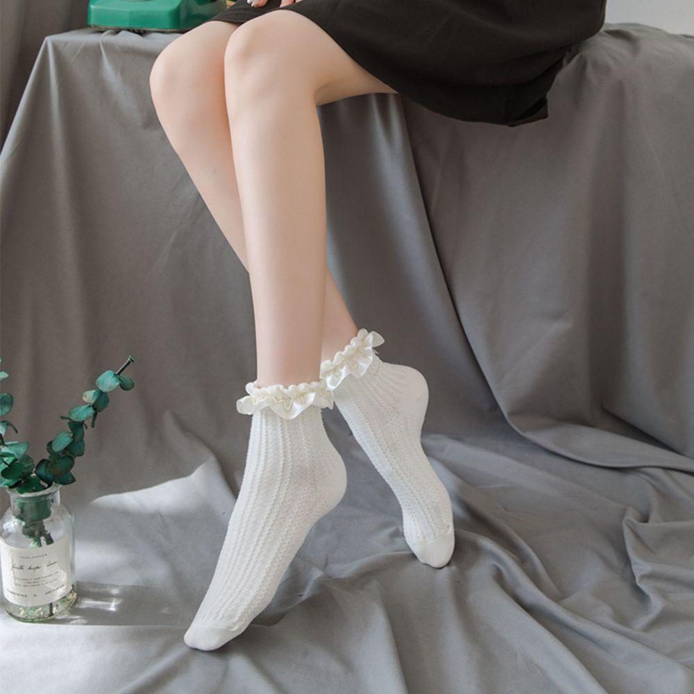 Vớ Lolita Phối Ren Thoáng Khí In Họa Tiết Hoa Hồng Dễ Thương Thời Trang Cho Nữ 1