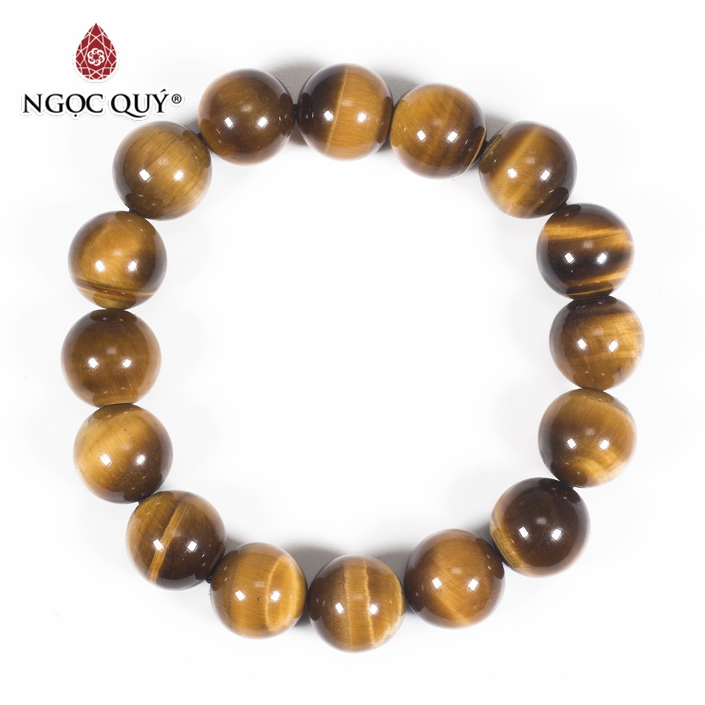 [Mã BMBAU50 giảm 7% đơn 99K] Vòng đá thạch anh mắt hổ vàng nâu tiger's eyes quarzt mệnh thổ, kim - Ngọc Quý
