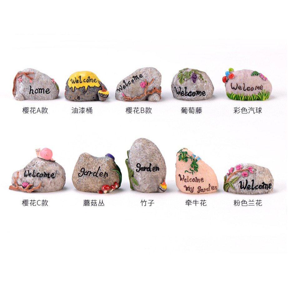 Các mẫu hòn đá đề chữ WELCOME thích hợp làm biển tên vườn, tiểu cảnh cho các bạn làm trang trí, DIY