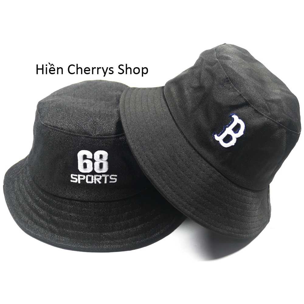 Nón bucket tai bèo thêu chữ B &amp; 68 Sports chất liệu vải Cotton cao cấp thoáng mát mà hợp thời trang