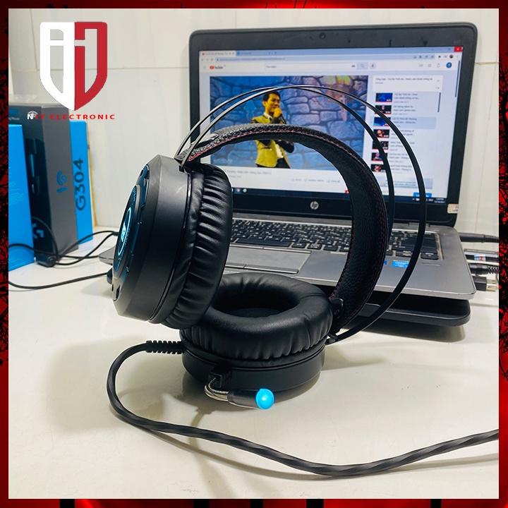 Tai nghe chụp tai gaming headphone có dây chính hãng Rainbow-Gear RS989 7.1 máy vi tính laptop