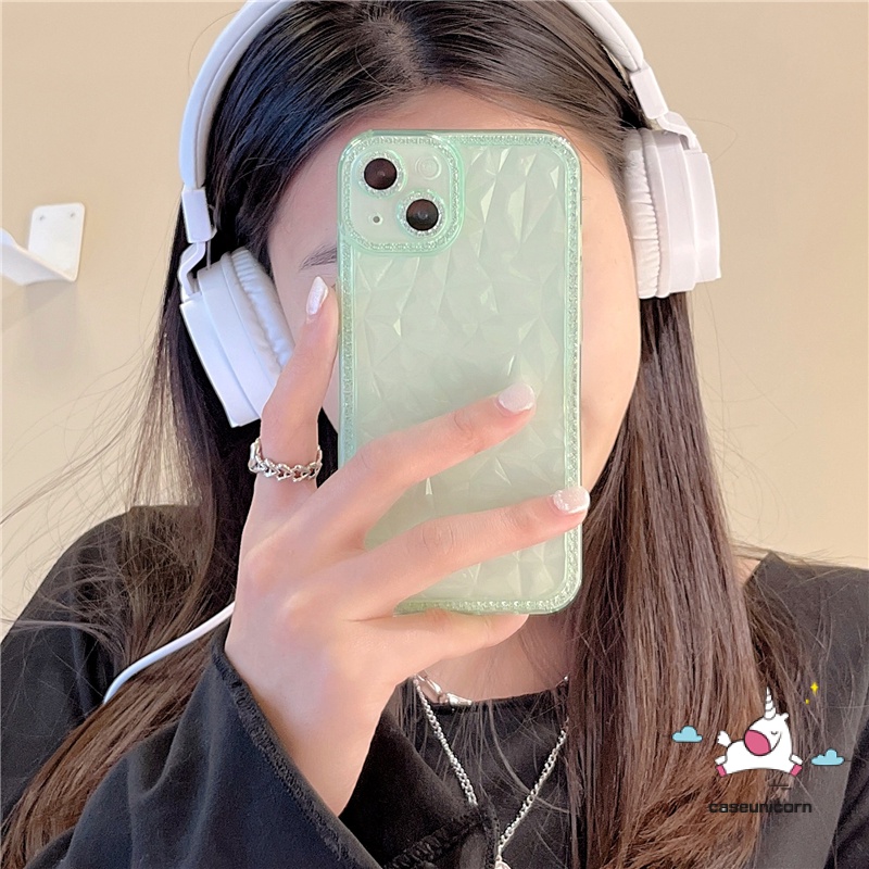 Ốp Điện Thoại TPU Mềm Trong Suốt Họa Tiết Kim Cương 3D Cho IPhone 14 13 12 11 Pro Max 14Pro 13Pro 12Pro 11Pro Max