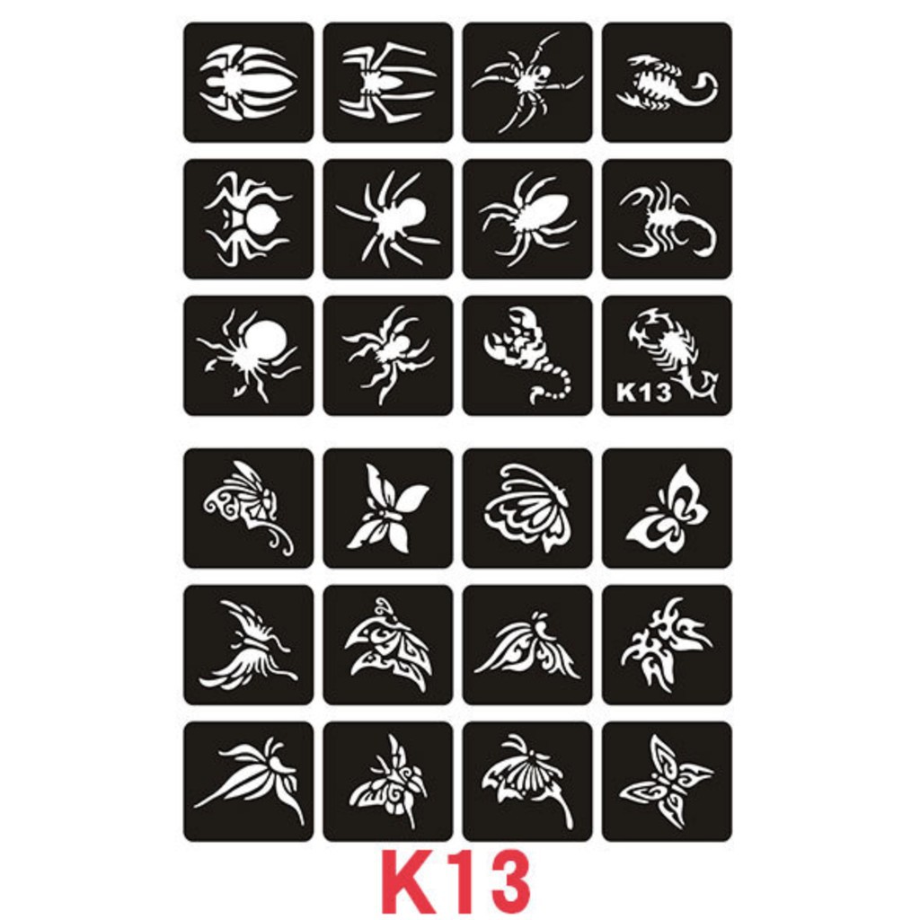 KHUÔN HÌNH XĂM HENNA TATTOO G,K