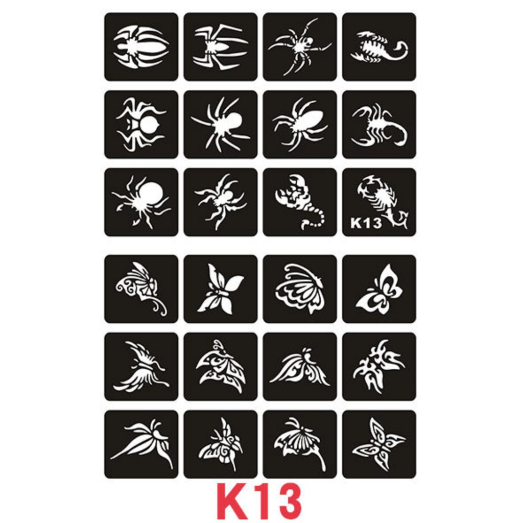 KHUÔN HÌNH XĂM HENNA TATTOO G,K (không kèm mực)