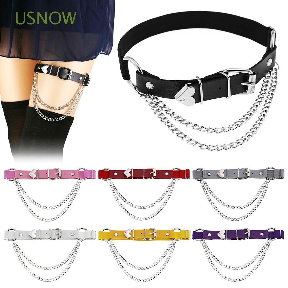 Unow Dây Đai Da PU Đeo Đùi Co Giãn Hình Trái Tim Phong Cách Harajuku Gợi Cảm Có Thể Điều Chỉnh Cho Nữ