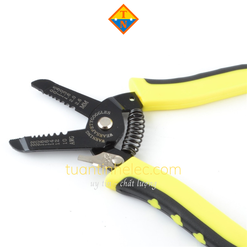 Kìm tuốt dây điện, phù hợp nhiều tiết diện lõi dây, có khóa an toàn khi sử dụng # công dụng cụ