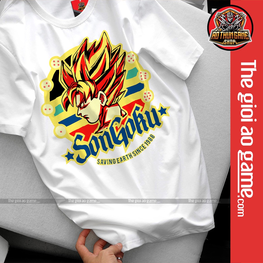 Áo dragon ball Goku nam nữ Áo phông Goku dragon ball  trắng đen form rộng unisex cotton co giãn thoáng mát T08