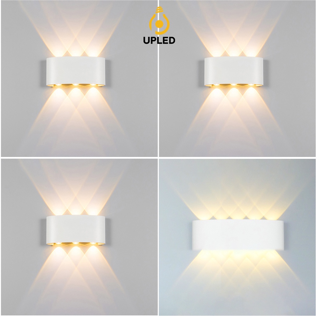 Đèn hắt tường 2 đầu chiếu sáng ngoại thất UPLED trang trí ngoài trời chống nước Nhôm Đúc đa tia