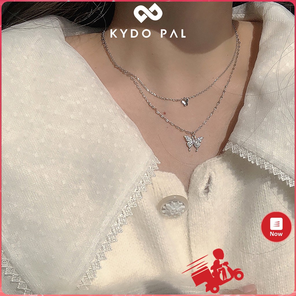 Vòng cổ nữ bạc 925 choker bướm đôi thời trang dây chuyền cá tính MCK29 - KYDO PAL Phụ kiện trang sức