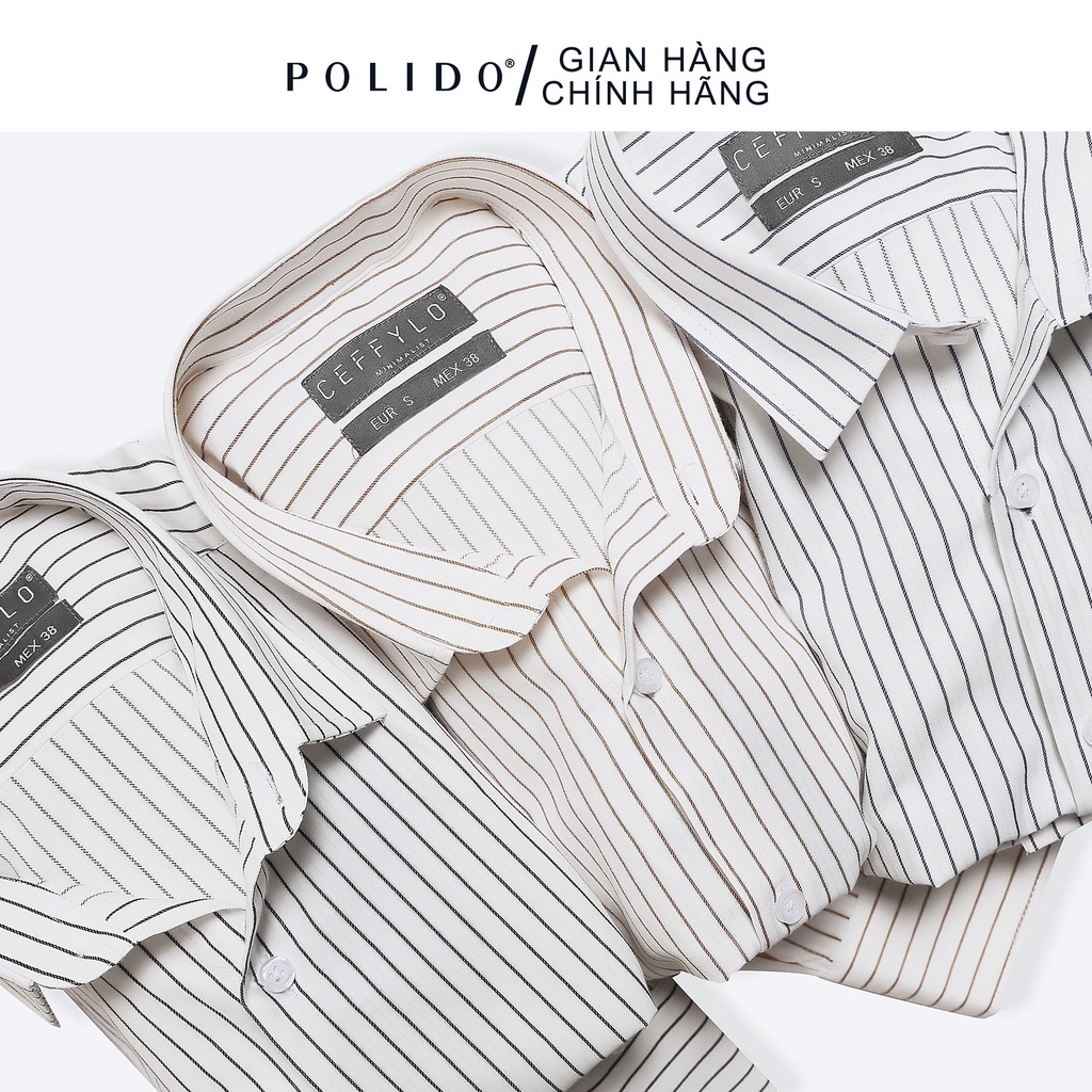 Áo Sơmi kẻ sọc CF 2, Màu Xanh Navy Chất Liệu Cotton Bền Đẹp, Vải Mỏng Thoáng Mát Form Slimfit | BigBuy360 - bigbuy360.vn