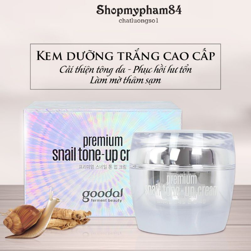 Kem Ốc Sên Hàn Quốc GOODAL PREMIUM Snail tone-up ,Kem Dưỡng trăng Da Hàn Quốc 50g