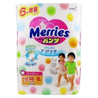 Bỉm quần/ dán merries nđ nb90+6/s82+6/m64+4/l58/l44+6/m58+6/xl38+6/xxl26+2