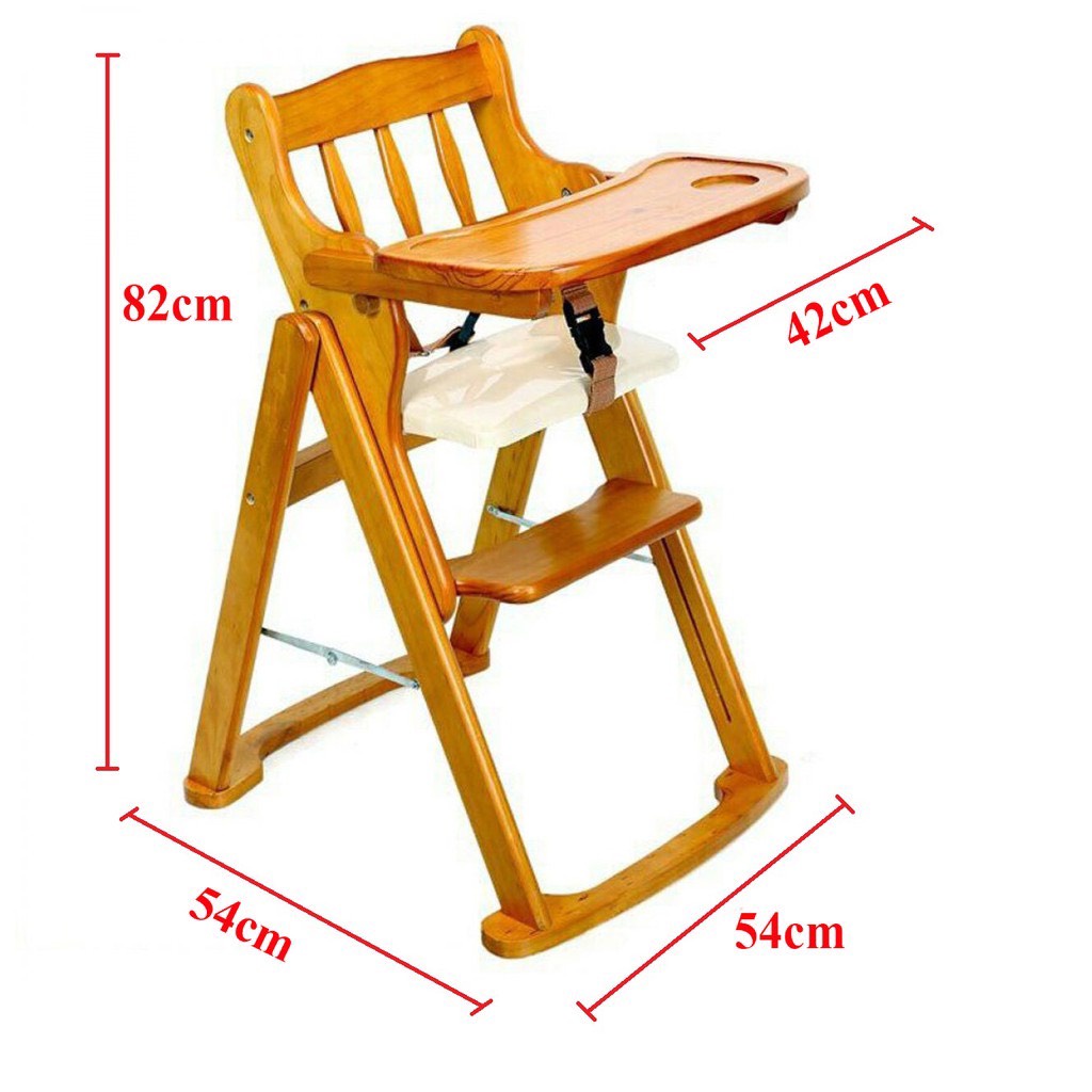 (Loại 1)Ghế Ngồi Tập Ăn Cho Bé Có Tăng Chỉnh Chiều Cao, Có Dây Đai, Gỗ Nhập Khẩu Chắc Chắn
