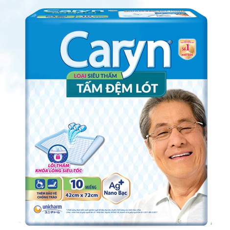 Tấm Đệm Lót Người Lớn Siêu Thấm CARYN 42x72cm Túi 10 Miếng