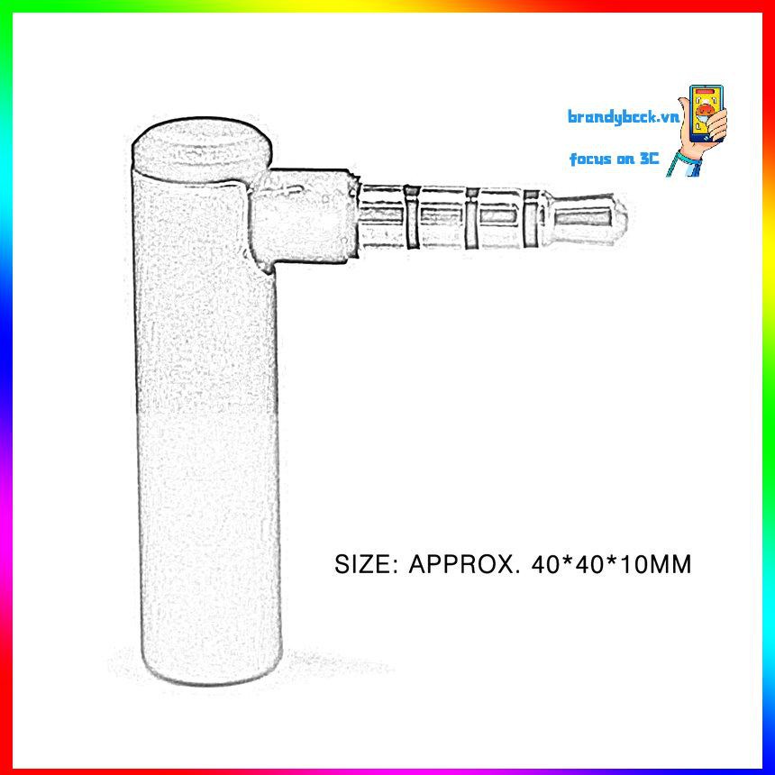 1 Phích Cắm Chuyển Đổi Từ Đầu Cắm 3.5mm Sang Lỗ Cắm L 90 Độ Hình Chữ L