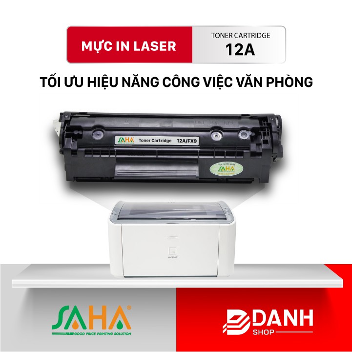 Hộp mực 12A/FX9 - HP & Canon / Canon 2900, 3000 (CRG-303) / HP 3055, M1005MFP, M1319MFP- SAHA (CÓ HỘP)