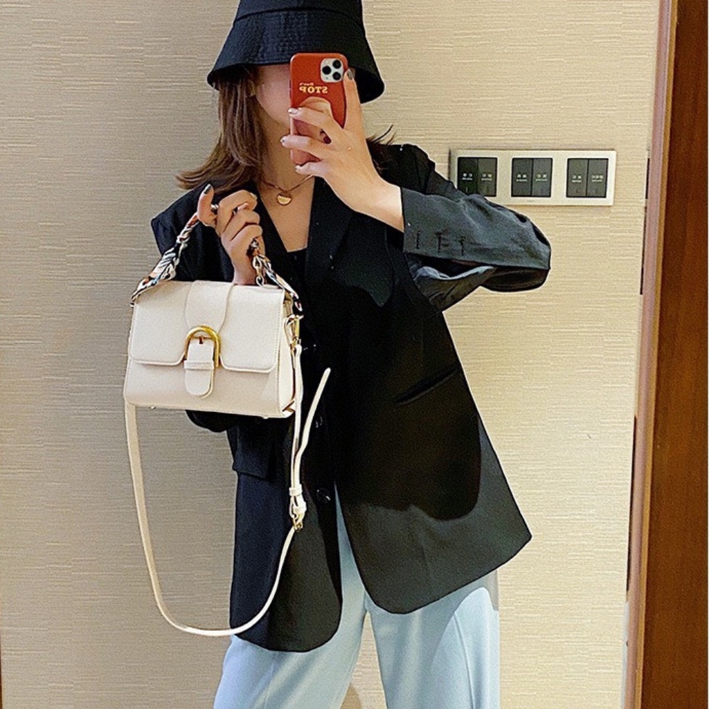 Túi xách, túi xách công sở da mịn kèm khăn thời trang cao cấp - TXN006