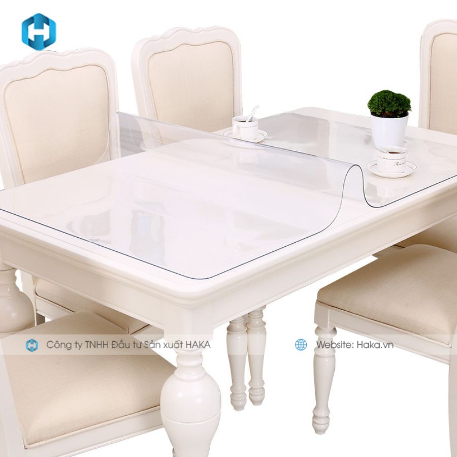 Tấm nhựa Pvc trắng trong dẻo dày 1.5mm, sử dụng làm rèm, tấm trải bàn, giường, spa, làm mô hình, sản phẩm công ty Haka