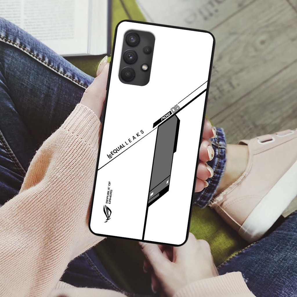 Ốp lưng điện thoại Samsung Galaxy A32 - Republic of Gamers, chất liệu kính cường lực