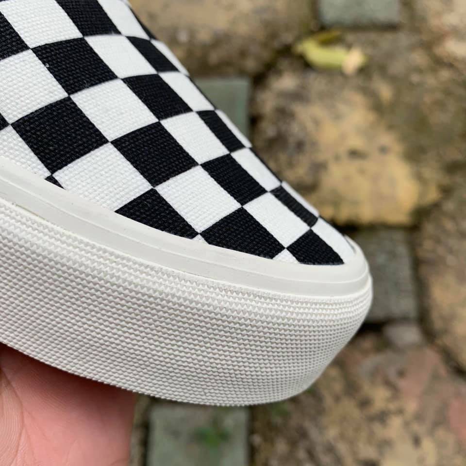 Giày V Vault Slip On OG LX Checkerboard, Giày V lười caro đen trắng