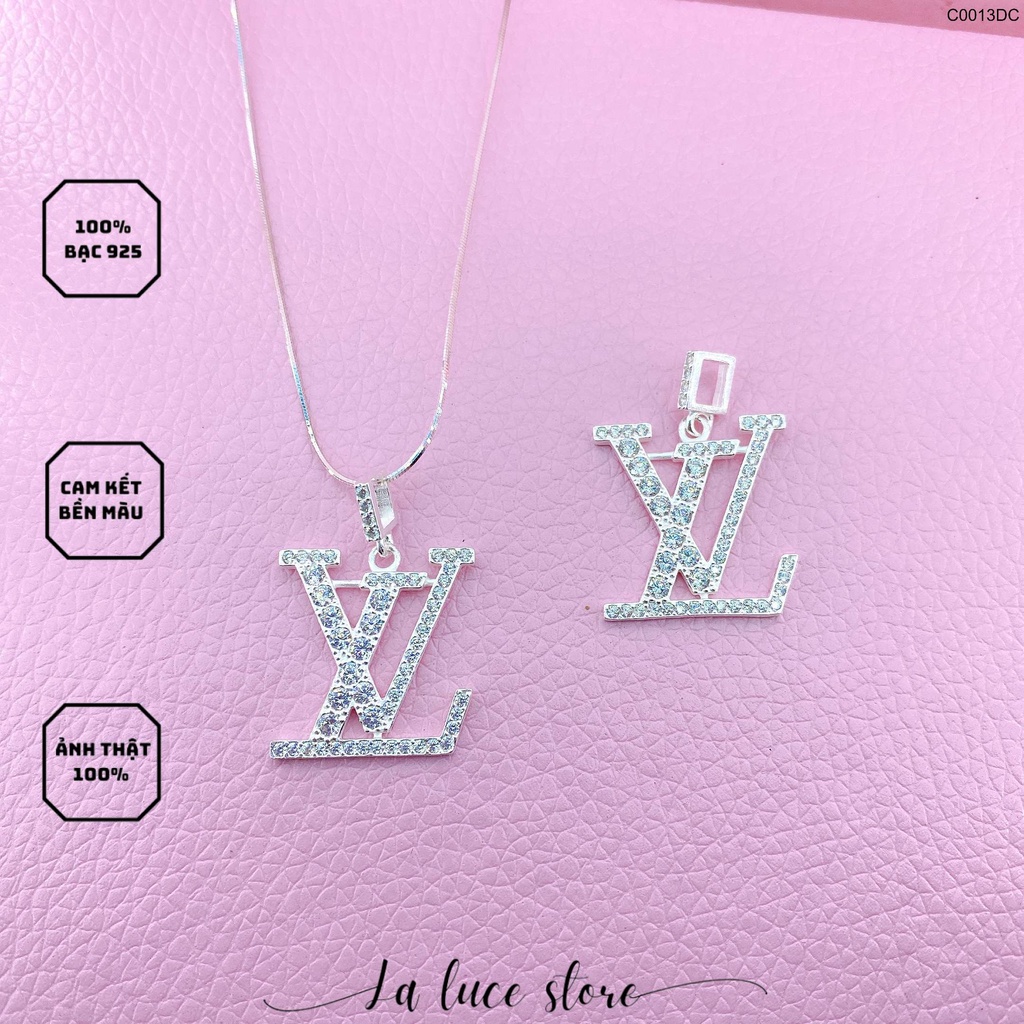 Dây chuyền/Vòng cổ bạc S925 La Luce - Mặt chữ LV. Dành cho Nữ C0013DC