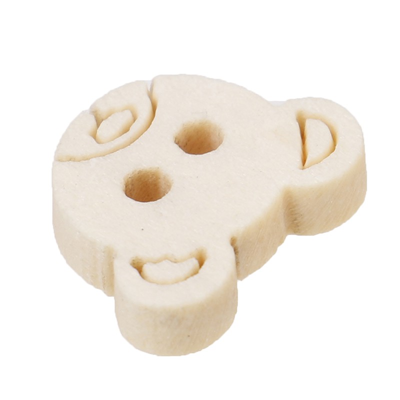 Set 20 Nút Gỗ 2 Lỗ Hình Gấu Teddy Dành Cho Trẻ Em