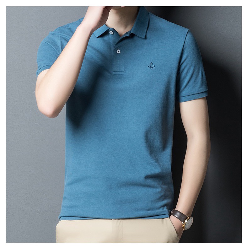 Áo polo nam có cổ tay ngắn phom ôm body chất vải Cotton xịn mềm mịn co giãn thoáng mát SKM10