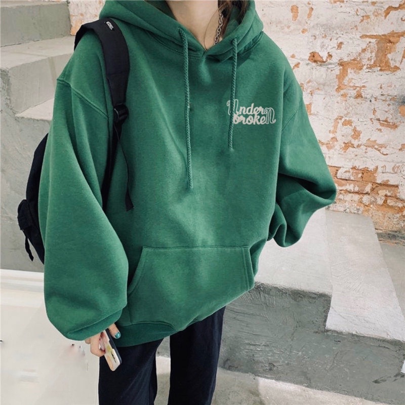 [SIÊU HÓT] Áo Hoodie Under Broker Màu Xanh Form Rộng Tay Phồng Unisex