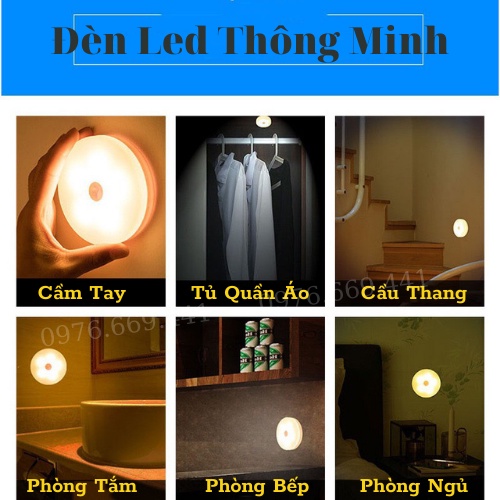 Đèn Led Cảm Biến Đèn Cảm Ứng Chuyển Động Thông Minh Dán Tường Gắn Tủ Quần Áo Hành Lang Rọi Ray Asaki
