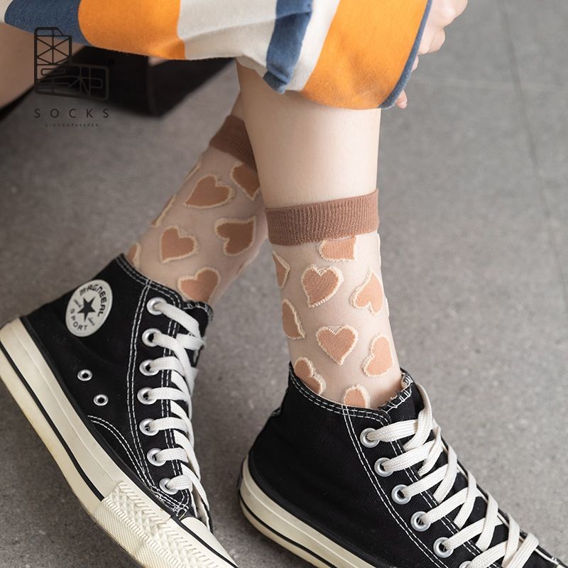 Vớ Dài Vải Lụa Mỏng Trong Suốt Thời Trang Xuân Hè Dễ Thương Cho Nữ 6 Kiểu