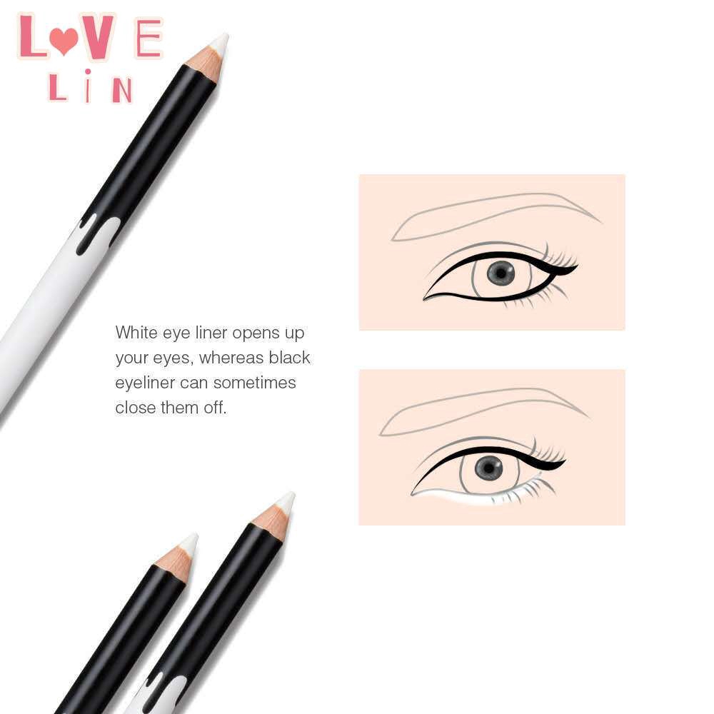 [Lovelin] Bút Kẻ Mắt Màu Trắng Tơ Tằm Miele Wo Độ Bóng Cao Chống Thấm Nước