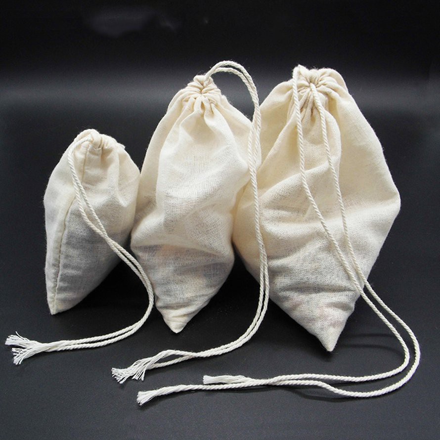 [ Nhiều size] Túi Lọc Bã Hoa Quả, Lọc Trà, Lọc Sữa Hạt Bằng Vải Cotton Có Dây Rút Tiện Dụng