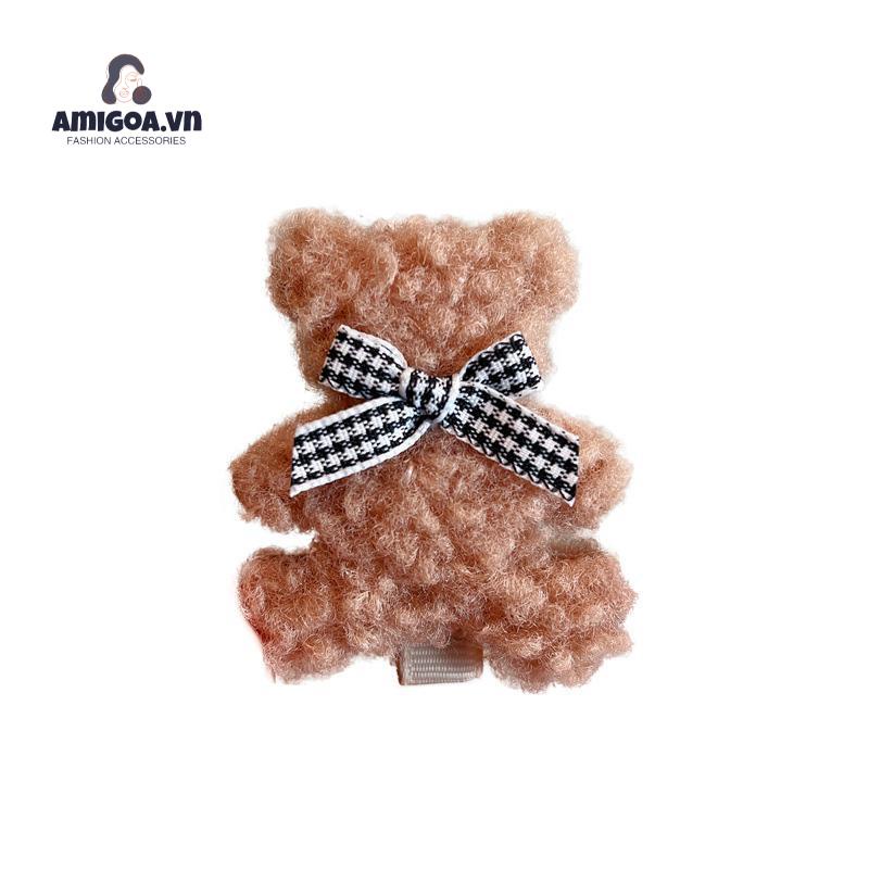 ✨✨Kẹp Tóc Đính Nơ Gấu Bông Dễ Thương Phong Cách Hàn Quốc Cho Nữ
