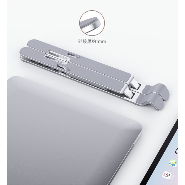 Giá đỡ laptop stand nhôm hỗ trợ tản nhiệt công thái học, có thể gấp gọn chỉnh độ cao để laptop ipad macbook surface D103