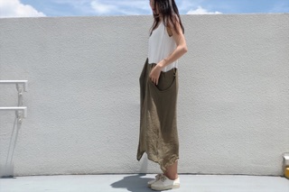 Váy maxi chất linen xước( còn cam đất)